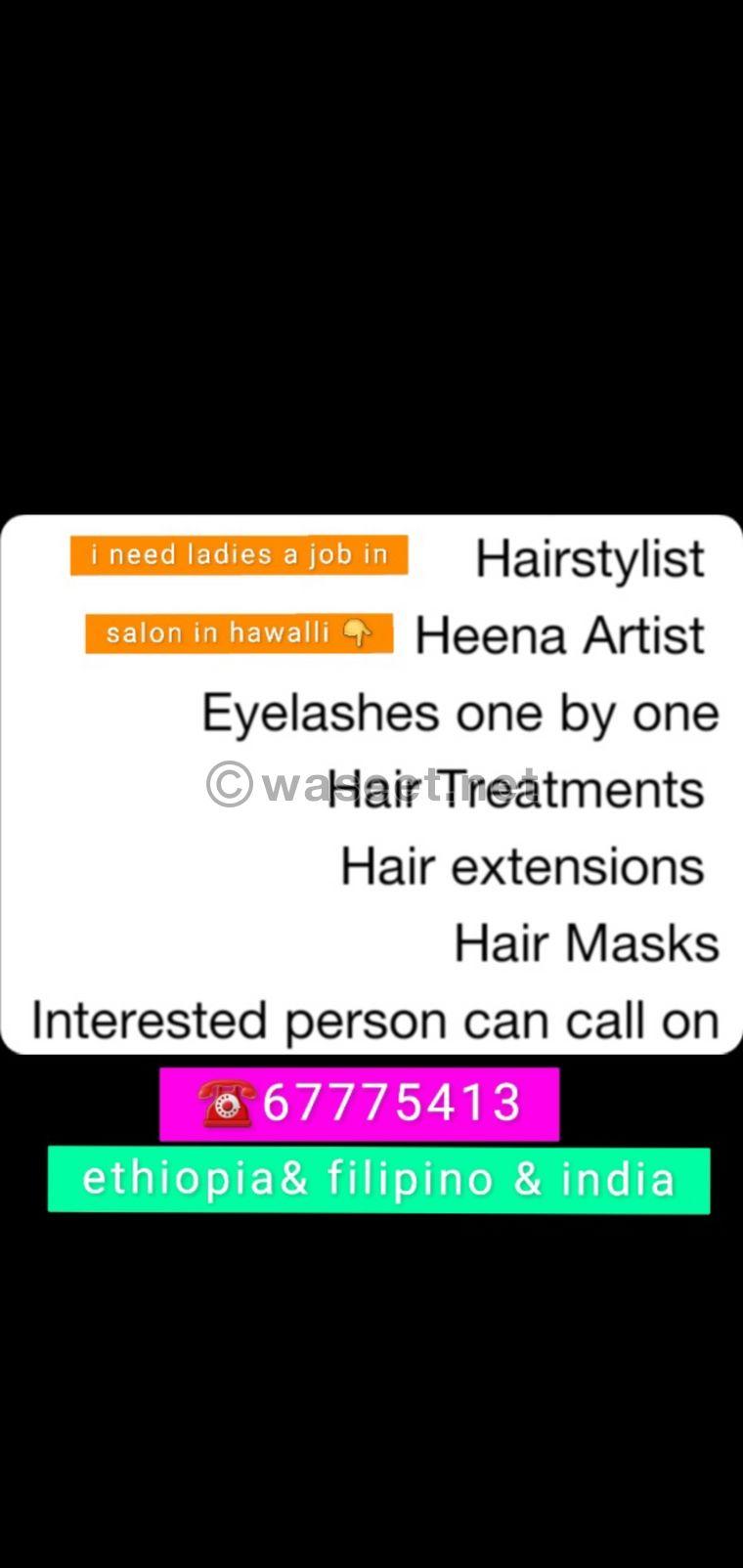 ladies is required to work in salon 0