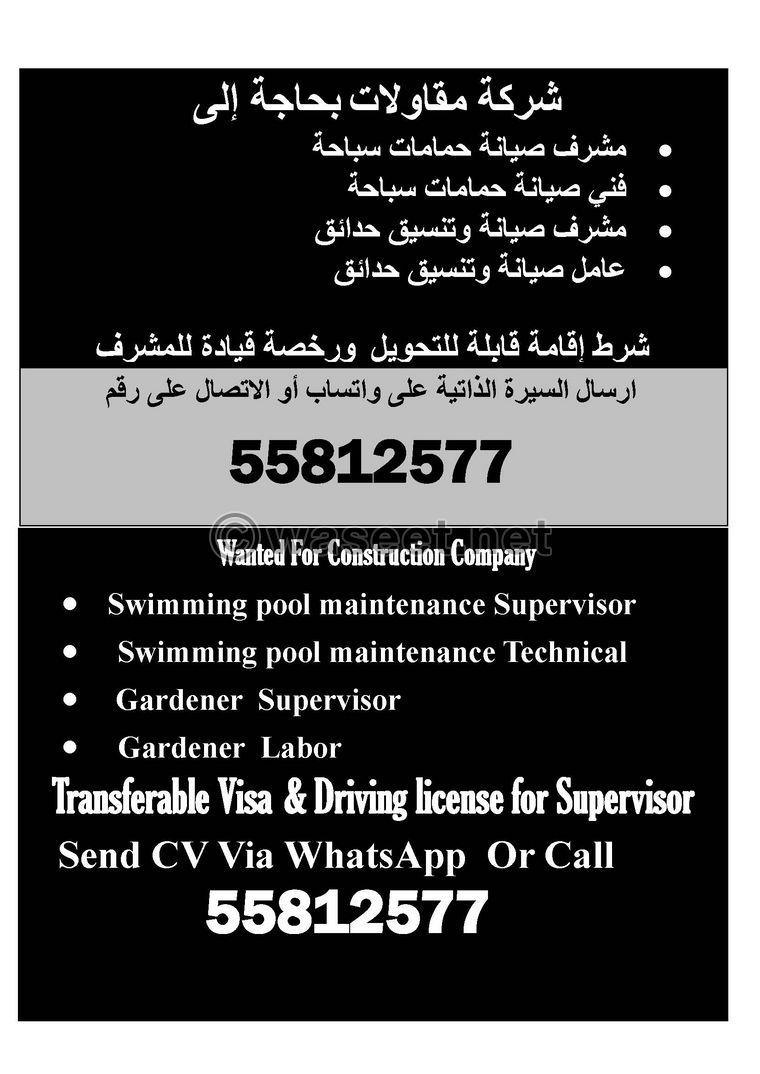 Maintenance workers are required for gardens and swimming pools  0